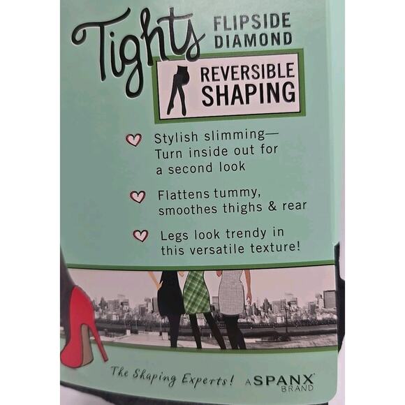 Love Your Assets By Spanx Tights Size 4 Reversible Diamond Black Shaping NWT - Picture 4 of 4
